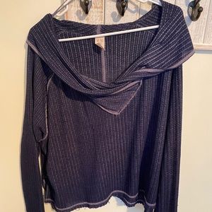 navy free people blouse